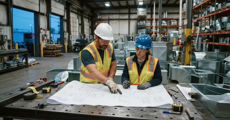 warehouse destratification duct layout New Jersey